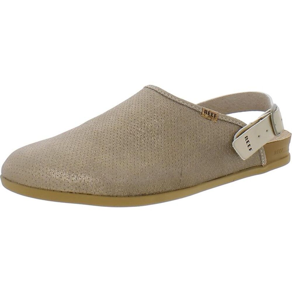 Reef Womens Cushion Sage SE Gold Leather Metallic Slingback Clogs Shoes NWT